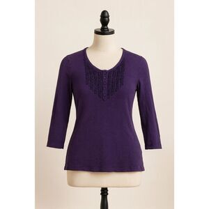 Jones New York Purple Knit Top Size S